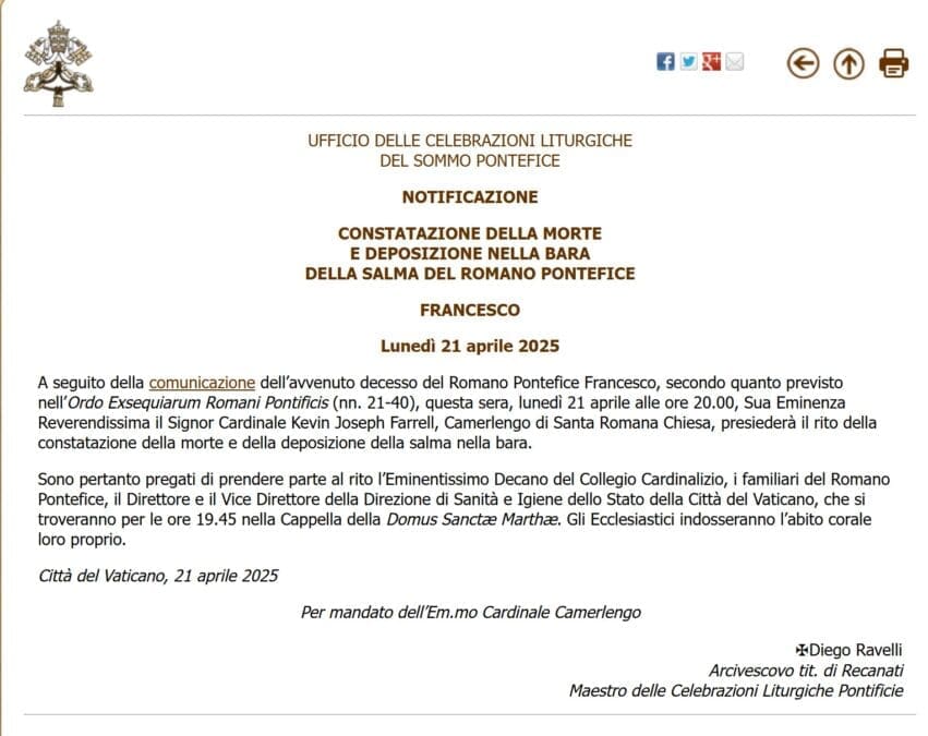 francesco death certificate