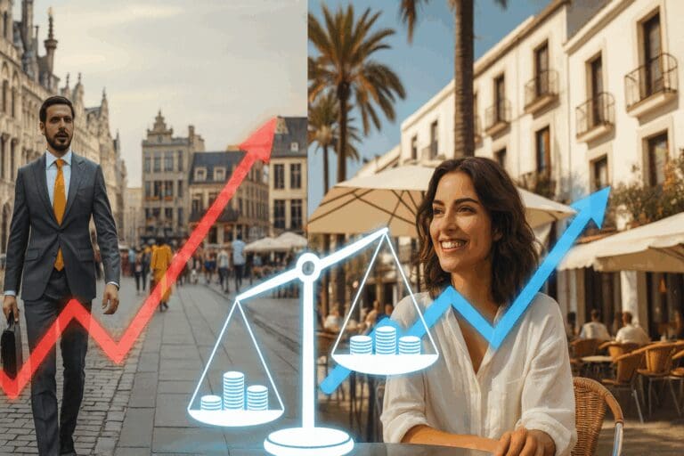 The Wealth of Perspective: A Comparison of Wages, Taxes, and Purchasing Power in Belgium and Spain