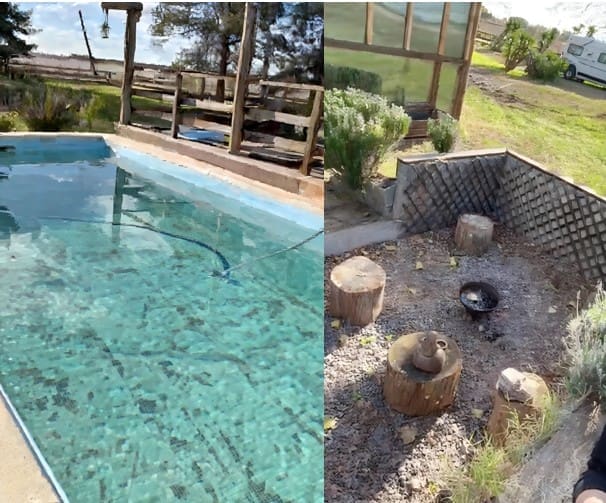 The media have described the residence as luxurious because of a “swimming pool with terrace” and a “fully equipped barbecue area.” But they are largely wrecked and unusable.